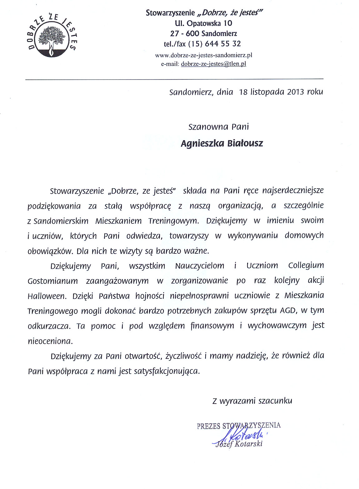 Podziękowania