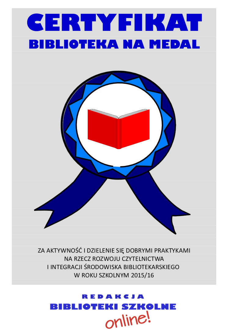 Certyfikat Biblioteka na Medal 2015/2016