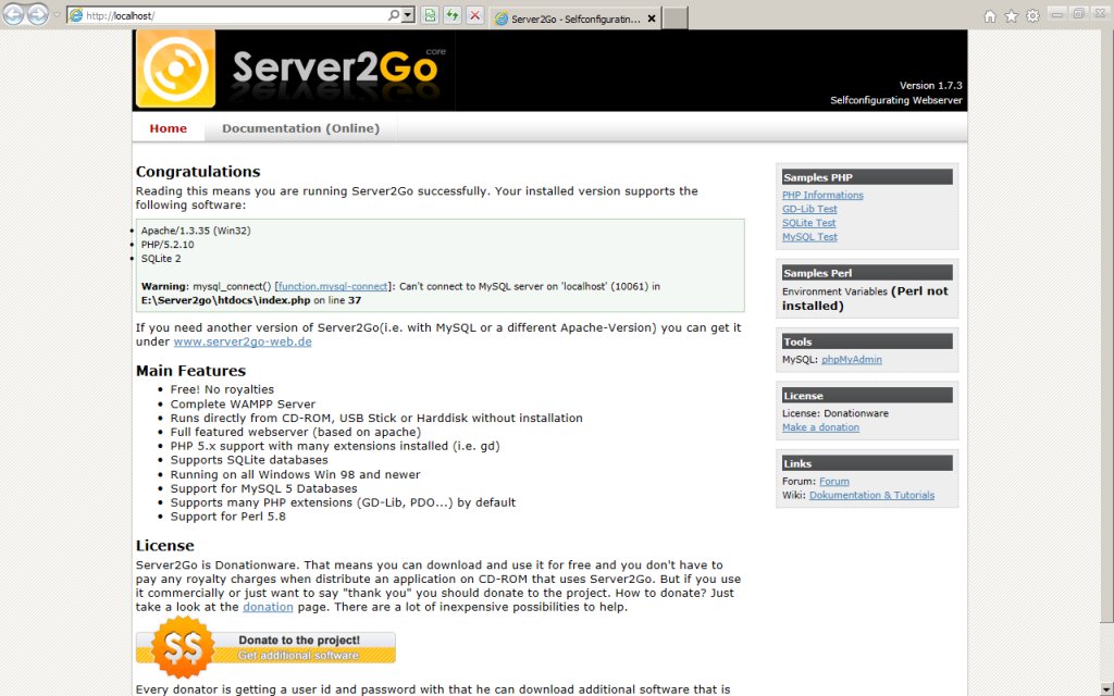 Serwer LAMP - Server2Go