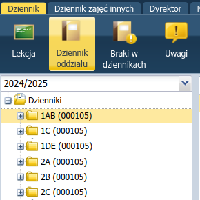 Ikona Dziennik oddziału i lista klas