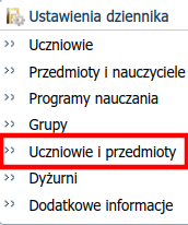 Sekcja Ustawienia dziennika